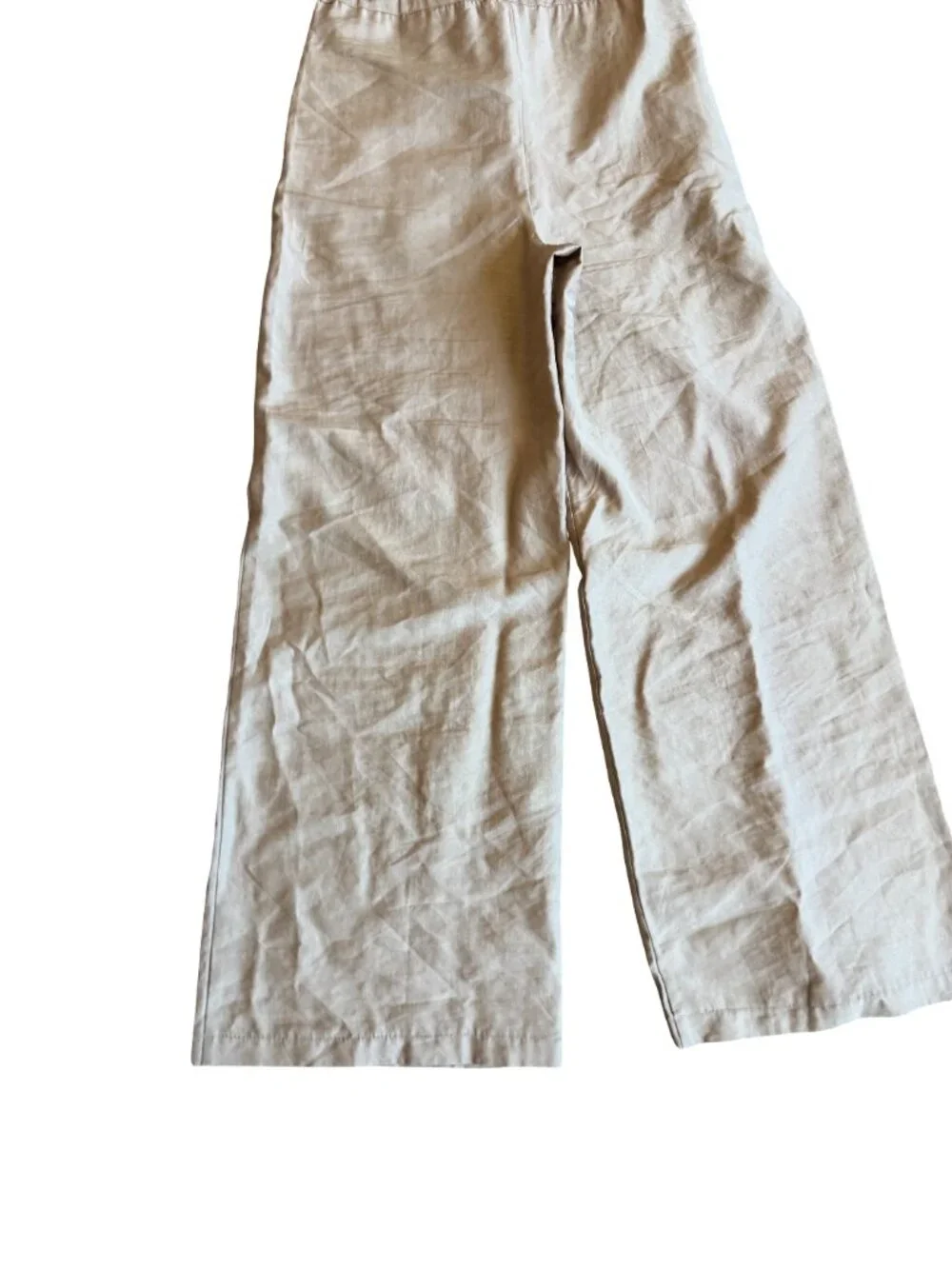 Topshop Utility Zip Jumpsuit Neutral Beige One-Piece Wide Leg Size 4 Women's